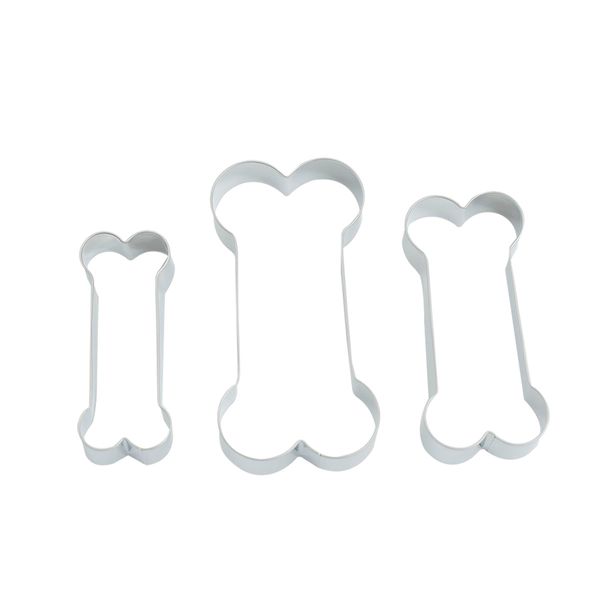 Kit 3 cortadores ossinhos para biscoito - oikos animal